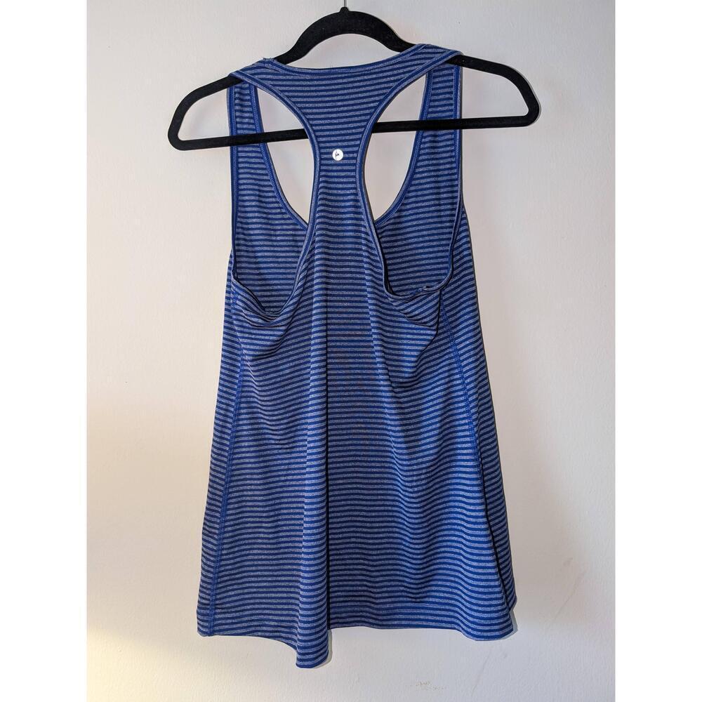 90 Degree By Reflex Tank Top Womens Size XL Blue Striped Racerback Active - Picture 5 of 5